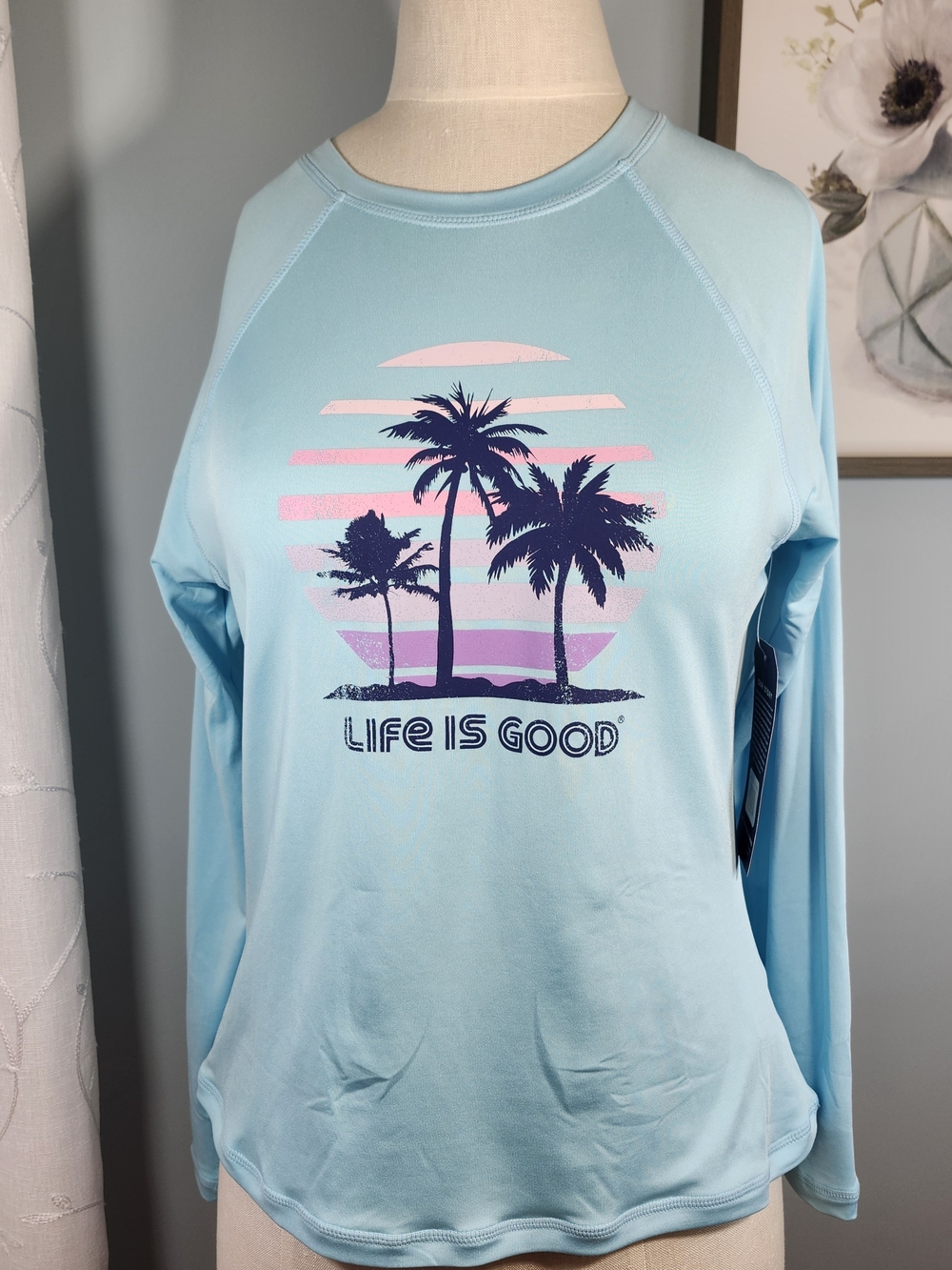 Life Is Good Light Blue Long Sleeve Women's Tee